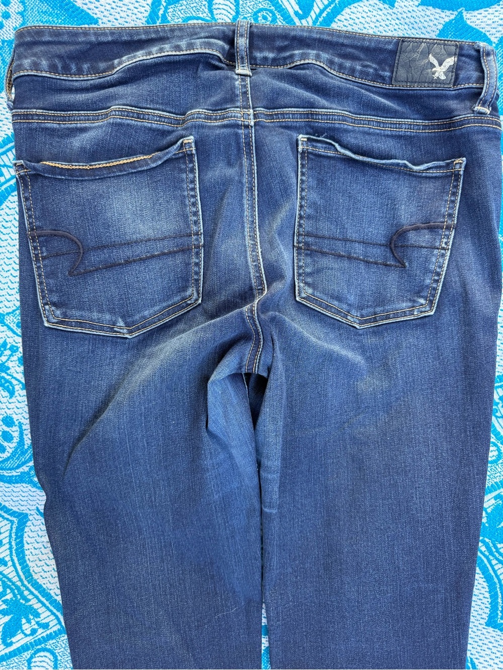 American Eagle Super Stretch Dark Wash Jegging Size 12 Regular Skinny Jeans - Picture 9 of 13